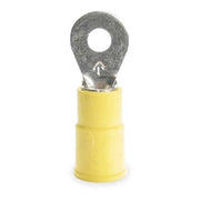 Ring Terminal, #6 Stud Size, 10 AWG, 600 V, Vinyl Insulated, Yellow, Crimp Termination Only, 50 PK
