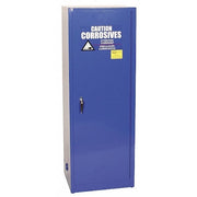 Hazardous Material Storage Cabinet, 24 gal, 3 Shelves, Steel, 23 1/4 in W x 65 in H x 18 in D, Blue