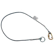 Anchorage Connector, 6 ft Overall Lg, Steel, Steel/Vinyl, D-Ring, Reusable, D-Ring