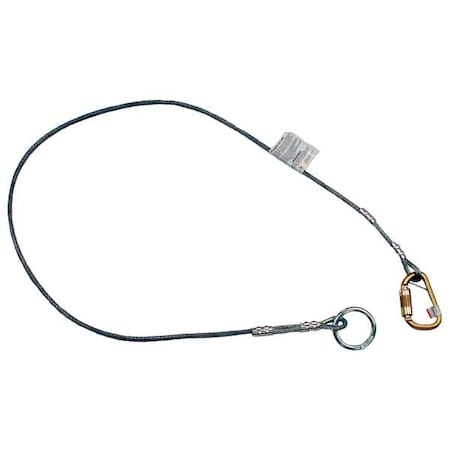 Anchorage Connector, 6 ft Overall Lg, Steel, Steel/Vinyl, D-Ring, Reusable, D-Ring