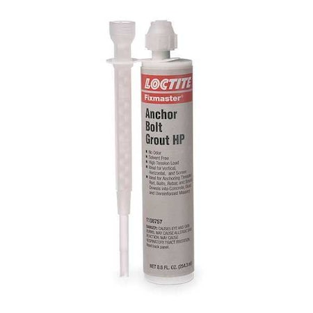 Anchor Bolt Grout HP Kit, Cartridge, Gray, 7363