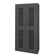 Janitorial Storage Cabinet, 84 in H, 36 in W, 24 in D, Swing, Keyed, Gray, 5 Shelves, 0 Drawers