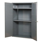 Shelving Storage Cabinet, 42 in H, 36 in W, 24 in D, Swing, Keyed, Gray, 2 Shelves, 0 Drawers