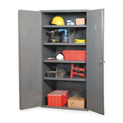 Shelving Storage Cabinet, 72 in H, 36 in W, 18 in D, Swing, Keyed, Gray, 4 Shelves, 0 Drawers
