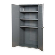 Shelving Storage Cabinet, 72 in H, 48 in W, 24 in D, Swing, Keyed, Gray, 3 Shelves, 0 Drawers