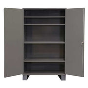 Shelving Storage Cabinet, 78 in H, 48 in W, 24 in D, Swing, Keyed, Gray, 4 Shelves, 0 Drawers