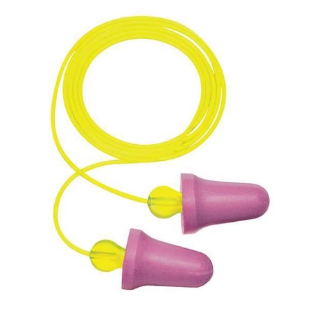 No-Touch Reusable Foam Ear Plugs, Bell Shape, 29 dB, Purple, 100 PK