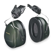 Peltor Optime 101 Hard Hat-Mounted Earmuffs, Passive Protection, NRR 24 dB, Foam, Black/Green