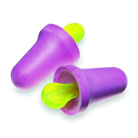 No-Touch Disposable Uncorded Ear Plugs, Bell Shape, NRR 29 dB, M, Purple, 100 Pairs