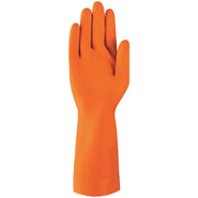 AlphaTec Chemical Resistant Gloves, Natural Rubber Latex, 13 in L, 0.75 mm, Orange, 7, 1 PR
