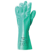 Chemical Resistant Gloves, Nitrile, 14 in L, 47 mil, Green, 9, 1 PR