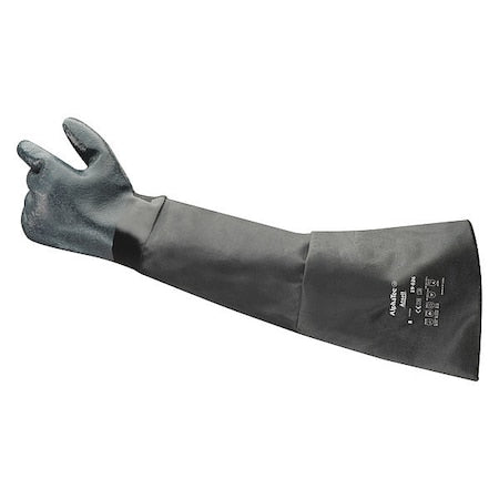Solvex 19-026 Chemical Resistant Gloves, Neoprene, 26 in L, 85 mil, Black, 10, 1 PR