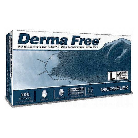 DF-850, Disposable Gloves, 3.00 to 3.99 mil Palm, Vinyl, Powder-Free, S (7), 100 PK, Clear