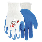 Coated Gloves, Latex, Textured, Palm, Not Tested Abrasion Level, White, S (7) 1 PR