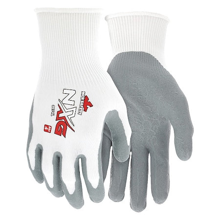 Coated Gloves, Nitrile, Foam, Palm, 3 Abrasion Level, White, M (8) 1 PR