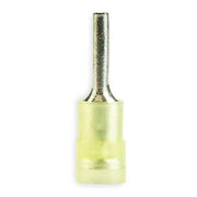 Pin Terminal, 10 AWG, 600 V, Nylon Insulated, Yellow, Crimp Termination Only, 50 PK
