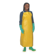 Bib Apron, Nylon/PVC, Yellow, 45 in, Universal