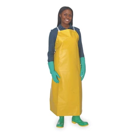 Bib Apron, Nylon/PVC, Yellow, 45 in, Universal