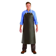 AlphaTec Bib Apron, Nitrile, 19 mil Thick, Shin Length, Loop Strap Neck Closure, Waist Tie, Black