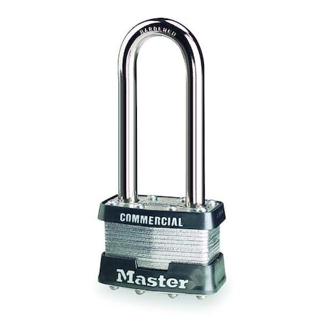 Padlock, Keyed Alike, Long Shackle, Rectangular Steel Body, Steel Shackle, 3/4 in W