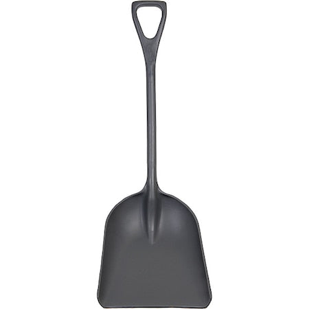 No. 4 Industrial Square Point Shovel, Plastic Blade, 28 in L, Gray Polypropylene Handle