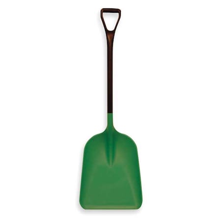 No. 4 Industrial Square Point Shovel, Plastic Blade, 28 in L, Black Polypropylene Handle
