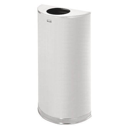 Half Round 12 gal Half-Round Indoor Metal Can, Stainless Steel, None, Stainless Steel