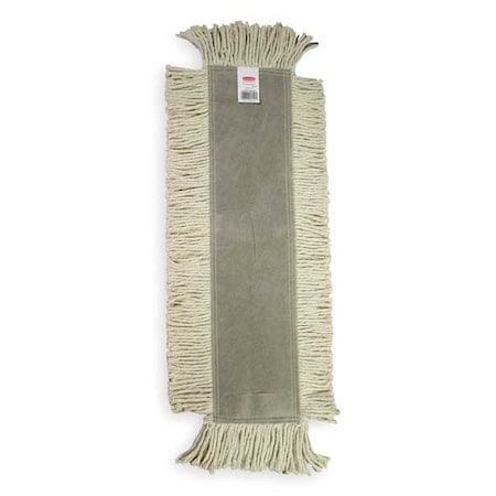 24 in L Dust Mop, Slide On Connection, Cut-End, White, Cotton, FGL15300WH00