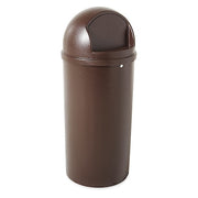 Marshal 15 gal Round Indoor Plastic Can, Brown, None, Plastic, Not Applicable