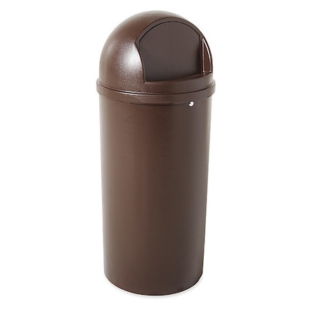 Marshal 15 gal Round Indoor Plastic Can, Brown, None, Plastic, Not Applicable