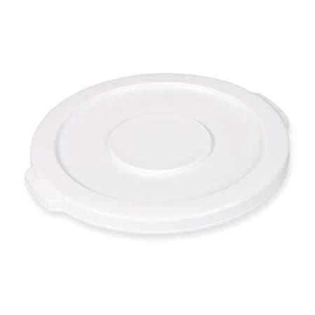 BRUTE(R) 10 gal Trash Can Lid, Flat White, Resin, 0 Openings 16 in W/Dia