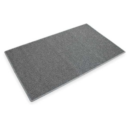 Entrance Mat, Vinyl, 1/2" Thick, Gray, 3 ft W x 5 ft L