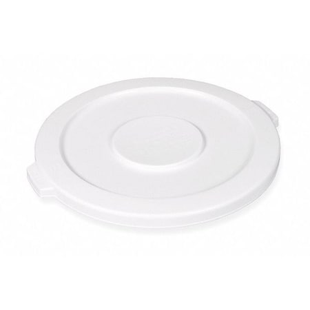 BRUTE(R) 44 gal Trash Can Lid, Flat White, Resin, 0 Openings 24 1/2 in W/Dia
