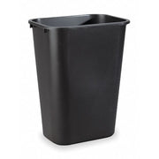 Deskside 10 gal Rectangular Indoor Plastic Can, Black, None, Plastic, 11 in