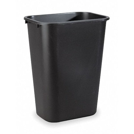 Deskside 10 gal Rectangular Indoor Plastic Can, Black, None, Plastic, 11 in