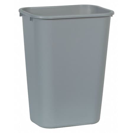 Deskside 10 gal Rectangular Indoor Plastic Can, Gray, None, Plastic, 11 in