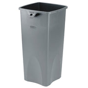 Untouchable(R) 23 gal Square Indoor Plastic Can, Gray, None, Plastic, 15 1/2 in