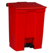 Step-On Containers 18 gal Rectangular Step-On Can, Red, Foot Pedal, Plastic, 16 1/8 in