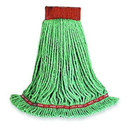 5 in String Wet Mop, 28 oz Dry Wt, Side Gate Connection, Looped-End, Green, Synthetic