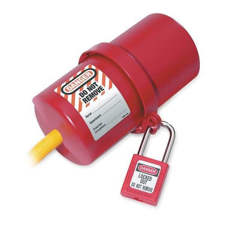 Plug Lockout, For 3/4 in Max Cord Diameter, 9/16 in Shackle Diameter, Label Included