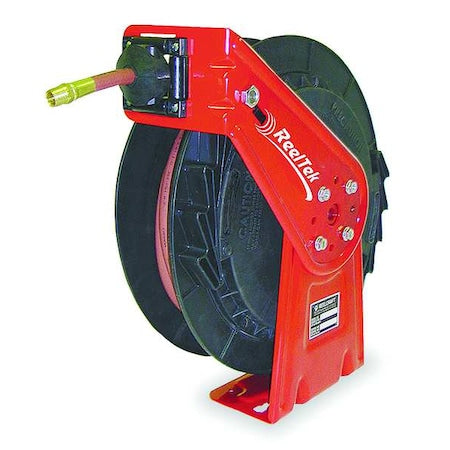 Spring Return Hose Reel, 1/4 in Hose Diameter, 35 ft Length, 300 psi Max. Pressure, Brass