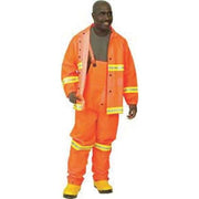 Rainsuit with Detachable Hood, PVC, 0.35 mil Thick, Detachable, Orange, M