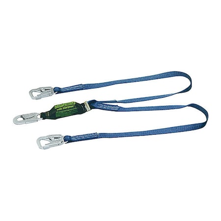 Miller Shock Absorbing Lanyard, 6 ft. Length, 2 Leg(s), 310 lb. Weight Capacity
