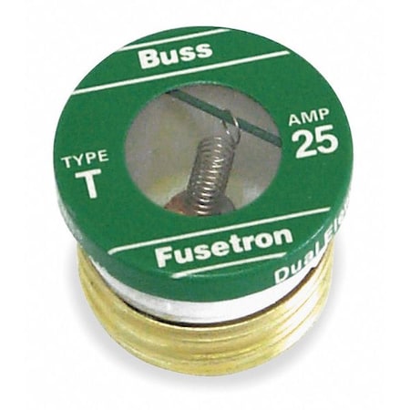 Plug Fuse, 3.20A, 10kA at 125V AC, 4 PK