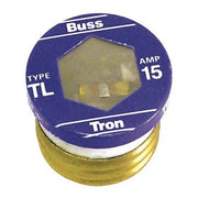 Plug Fuse, 15A, 10kA at 125V AC, 4 PK