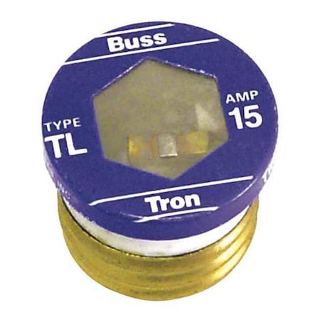 Plug Fuse, 15A, 10kA at 125V AC, 4 PK