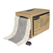 40 ft L Flat Dust Mop, Slide On Connection, Cut-End, White, Cotton