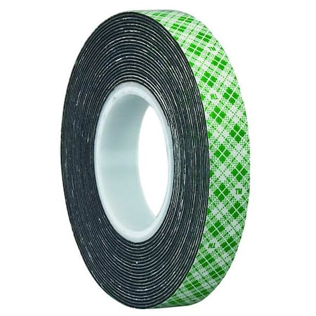 Double-Sided Foam Tape, 1 in W, 5 yd L, 1/32 in, Polyurethane Foam, Double-Sided