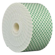 Double-Sided Foam Tape, 4 in W, 5 yd L, 1/8 in, Polyurethane Foam, Double-Sided