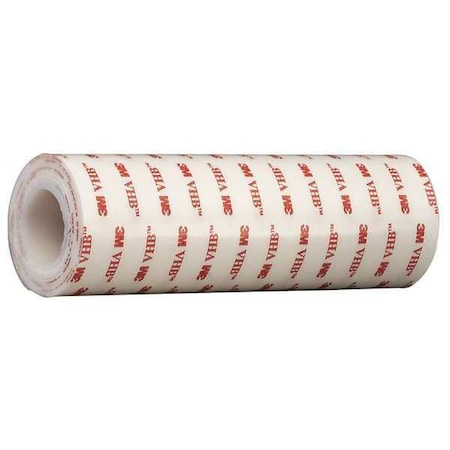 Double-Sided Foam Tape, 12 in W, 1 yd L, 1/32 in, Acrylic Foam, Double-Sided